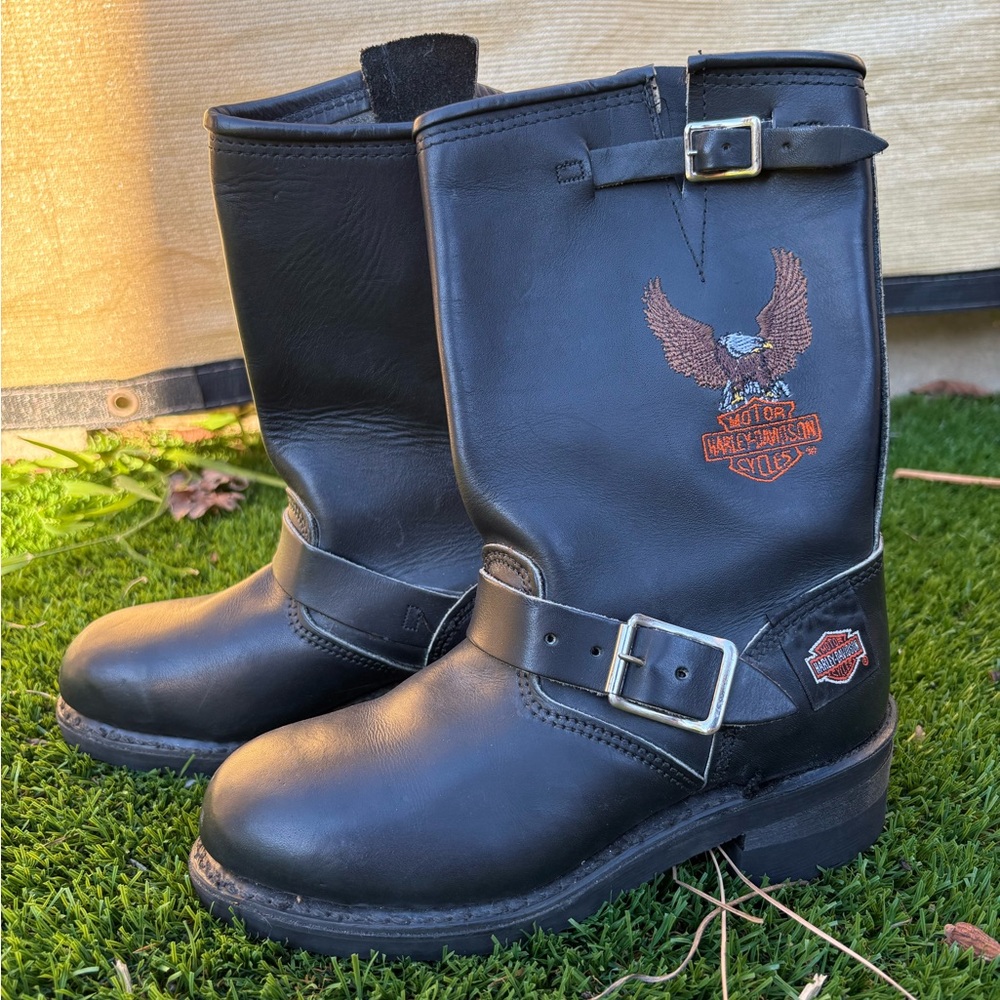 Harley-Davidson Black Leather Riding Boots